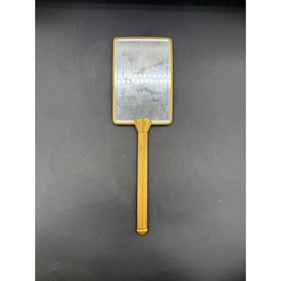 Antique Gold Tone Marie Antoinette Hand Mirror - great condition - Picture 1 of 8